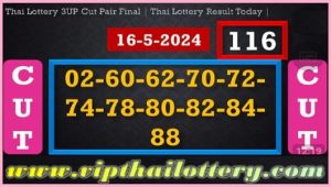 Thail Lottery HTF 3up 100% Cut Pairs Total Strong Game 16/5/24