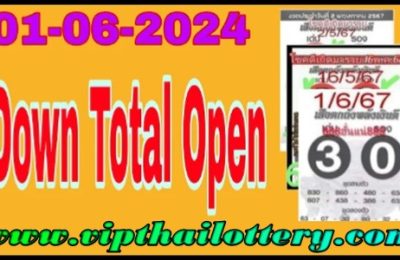 Thailand Lottery 2 Down Total Open Pass Vip Result 01 June 2024