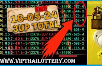 Thailand Lottery 3up Total Digit Open Sure Win 16/05/2024