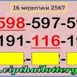 Thailand Lottery HTF 3up Single Digit Open Pairs 16-05-2024