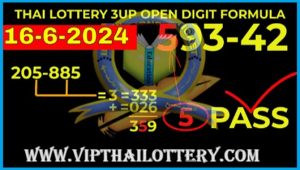 Thai Lottery 3up Single Digit Open Formula Tip 16-06-2024