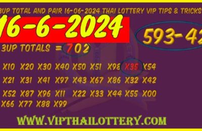 Thai Lottery 3up Total Win Pairs Vip Tips & Tricks 16-06-2024