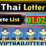 Thai Lottery Online Complete List Full Result Chart 01-07-2567