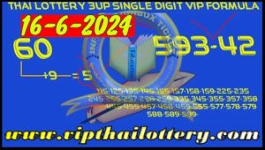 Thai Lottery Single Digit VIP 3up Win Formula 16/06/2024