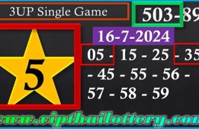 Thai Lottery 3UP Single Game VIP Updated Formula 16.7.2024