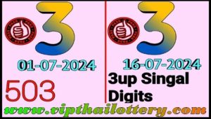 Thai Lottery 3up Pair Down Single Digit Open 16/7/2024