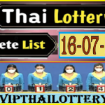 Thai Lottery Online Complete List Full Result Chart 16-07-2567