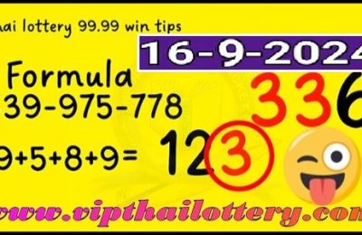 Thai Lottery 99.99% Win Tips Cut Pair Result 16-09-2567