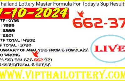 Thailand Lottery Master Formula Today Results 1st October 2024