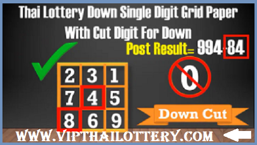 Thai Lottery Down Single Cut Digit Grid Paper 16-11-2024