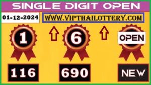 Thai Lottery Single Digit Open Sure Number 1st December 2024