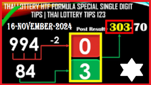 Thai Lottery Special Final Digit Sure Tips 16th November 2024