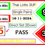 Thai Lotto 3UP Direct Set 2Down Single Pairs 16-11-2024