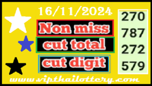 Thailand Lottery Cut Digit Total Non-Missed Number 16-11-2024