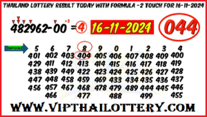 Thailand Lottery Touch Formula Today Result Updated 16-11-2024