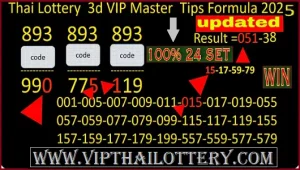 Thai Lottery 3d Vip Tip Today Master Formula 30th December 2024