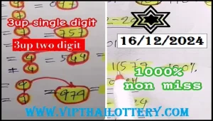 Thai Lotto Tips 1000% Non Miss Single Digit 16th December 2024