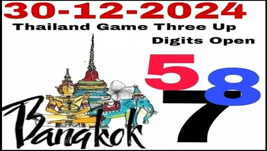 Thailand Lottery Bangkok Game Three Up Digits open 30-12-2024