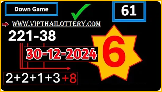 Thailand Lottery Down Single Digit 5 Star Lucky Game 30-12-2024