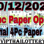 Thailand Lottery First Paper Original 4pc Bangkok Tips 30-12-2024