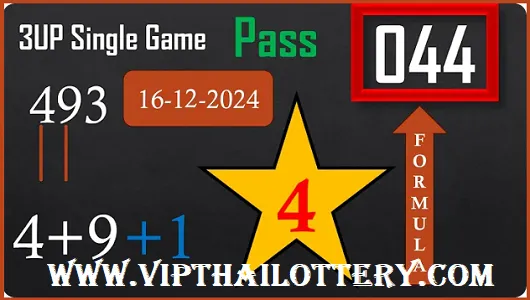 Thailand Lottery Number Single Game Pass Formula 16-12-2024