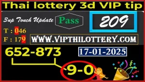 Thai Lottery 3d Vip Tip Master Touch Game 17th January 2025