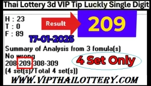 Thai Lottery 3d Vip Tip Today Lucky Single Digit 17-01-2025