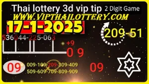 Thai Lottery 3d Vip Tip Two Digit Game 100 % Sure Namber 17-01-2025