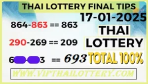 Thai Lottery Final Tips 100% Sure Number Total 17 January 2025