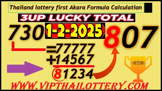 Thailand Lottery First Akara Formula 3up Lucky Total 01-02-2025