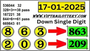 Thailand Lottery Number Down Single Digit Pass Formula 17-01-25