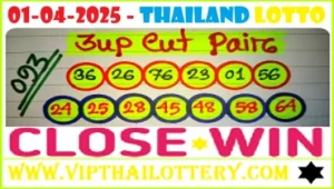 Thailand Lotto 3d Close Win 3up Cut Pair Straight Set 01-04-2025