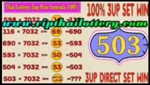 Thai Lottery 3up Pair Formula 100% Direct Win Tips 01.06.2025