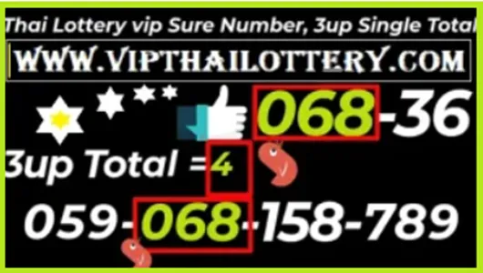 Thai Lottery Vip Sure Number 3up Total Single Paper 01-06-2025