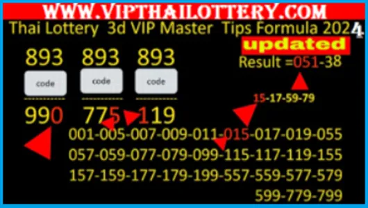 Thailand Lottery 3D Touch and Pair Vip Master Tips 01-06-2025