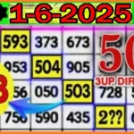 Thailand Lottery Direct Set 3up Bangkok Weekly Chart 01-06-2025