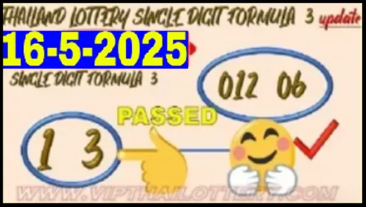 Thailand Lotto 3up Single Digit Vip Total Win Formula 16-05-2024