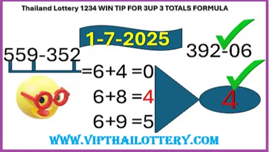Thailand Lottery 3 Digit Total Updated Formula Win Tips 01.07.2025