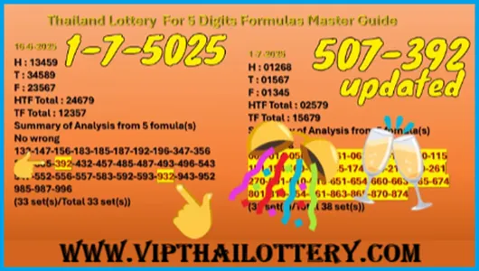 Thailand Lottery Master Guide For 5 Digits Down Formula 1-7-2025