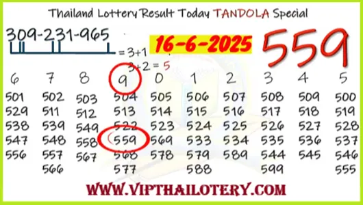 Thailand Lottery Result Today First Tandola Special Tip 16.06.2568