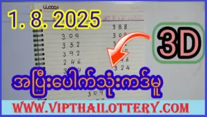 Thai Lottery 3D Vip Total Cut Paper Sure Number 1.08.2025
