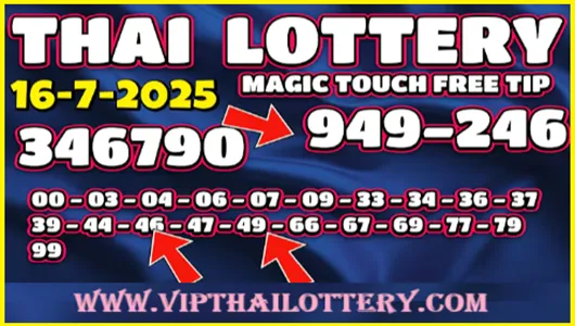 Thai Lottery Sure Touch Magic Win 100% Working Tip 16-07-2025