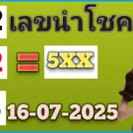 Thailand Lotto 3D Touch Pair Vip Set Guess Paper 16-07-2568