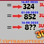 3D Thai Lottery Vip Cut Pass 2 Down King Result 16.8.2568