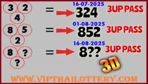 3D Thai Lottery Vip Cut Pass 2 Down King Result 16.8.2568