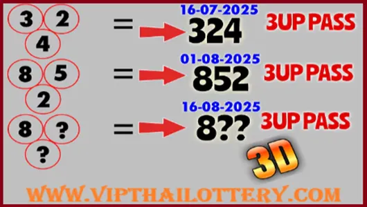 3D Thai Lottery Vip Cut Pass 2 Down King Result 16.8.2568