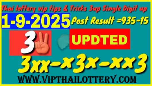 Thai Lottery 2 Down Lucky Game Vip Tips & Tricks 01.09.2025