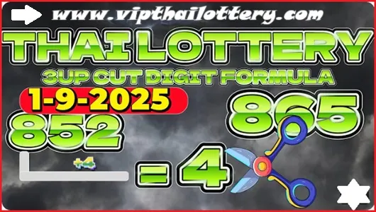 Thai Lottery 3up Cut Digit Formula Sixline Today 01-09-2025
