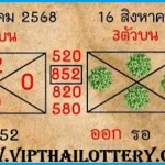 Thai Lottery Single Pair Special Game Saudi Arabia 16-August-2568