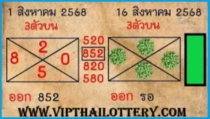 Thai Lottery Single Pair Special Game Saudi Arabia 16-August-2568